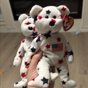 Ty Red and White Stuffed Animal Bear